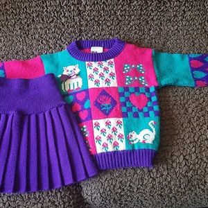 Sweater with Pleated Skirt